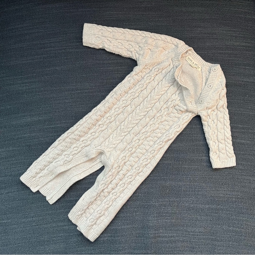 Cozy Cable Knit Kids One Piece - Grey